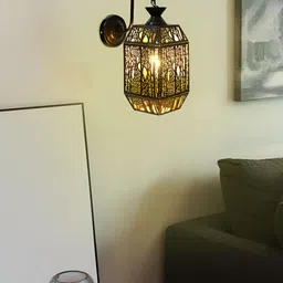decorativeray Black Metal Traditional Abstract Shaped Shaped Wall Lamp-image-54