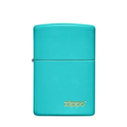 Zippo Turquoise Turquoise Classic Logo Brass Pocket Lighter-47