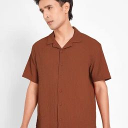 People By Pantaloons Brown Slim Fit Shirt-picture-19