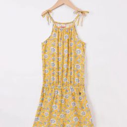 Edheads Kids Yellow Floral Print Jumpsuit-image-88