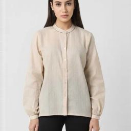 Van Heusen Beige Cotton Striped Shirt-image-86