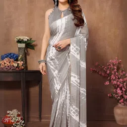 VS MALL Ethnic Motifs Poly Georgette Ready to Wear Saree-picture-25