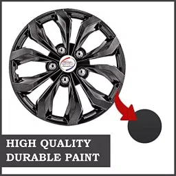 Auto Pearl Blk49 R15  381 mm(15 Inch) Press Type Wheel Hubcap with Retention Ring Glossy Black Wheel Cover for MAHINDRA TUV 300 Plus P4 (Set of 4)-image-69