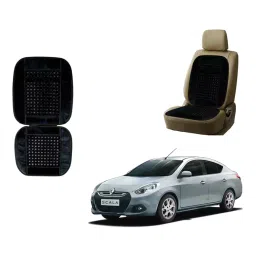 Auto Pearl Polyester, Cotton Front Vehicle Seating Pad Black for Renault Scala-9