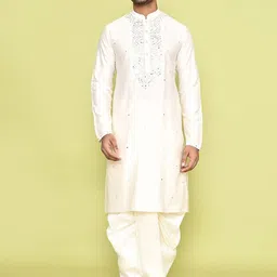 Arihant Rai Sinha Men Embroidered Regular Kurta with Dhoti Pants-picture-8