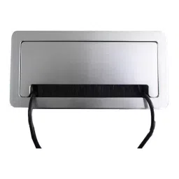 Techut Cable Cubby Pop Up Box With 2 Power Socket, 2 RJ45 LAN, 1 HDMI, 1 VGA, 1 USB (Silver) image 2