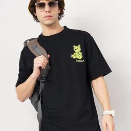 Genoa Men Printed Drop-Shoulder Sleeves T-shirt-image-50