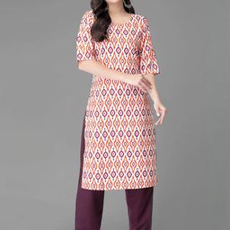 Ethnic basket Women Multicoloured Poly Crepe Kurta Sets-picture-28