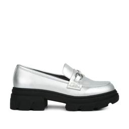 London Rag Women's Silver Casual Loafers-image-95
