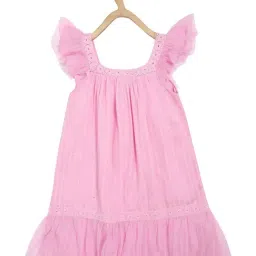 Peter England Kids Light Pink Solid Dress-picture-35