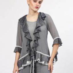 Lela Grey Embroidered Shrug-45