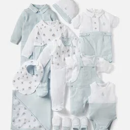 Giggles by Babyshop Infants Boys Sail Boat Embroidered Collared Rompers-image-22
