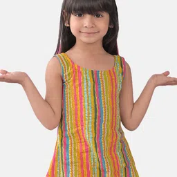 Sangria Girls Striped Sleeveless Pure Cotton Top-image-34