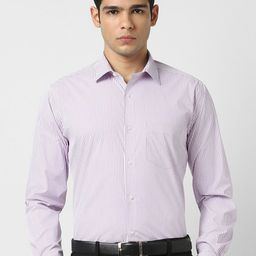 Van Heusen Pinstripes Striped Spread Collar Formal Shirt-image-60