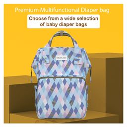POLKA TOTS Diaper Bag Large Capacity Multifunctional Travel Backpack with 17 Pockets for Moms & Dads - Checks-19