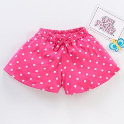 Babyhug Mid Thigh Length Shorts Polka Print - Pink-picture-15
