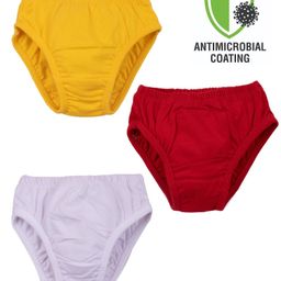 COCOON ORGANICS Pack Of 3 Solid Briefs - Yellow Red & White-image-93