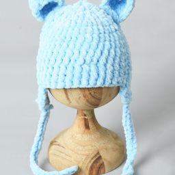 Funkrafts Ears Detail Handmade Woollen Cap - Blue-92