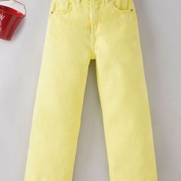 Ed-a-Mamma Sustainable Full Length Wide Leg Solid Colour Jeans - Yellow-picture-26