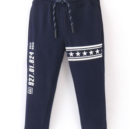 Olio Kids Looper Full Length Lounge Pant Text Printed - Navy Blue-picture-26