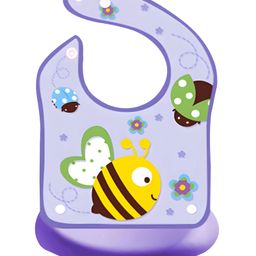 Bembika Baby Feeding Essential Baby Feeding Bib Silicone Tableware Bee Print- Purple-19