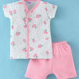Ben Benny Single Jersey Half Sleeves Night Suit Floral Print -  Bright Pink-image-97