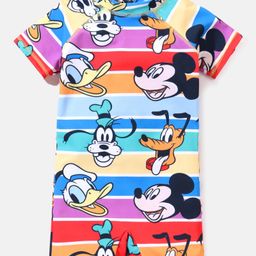 Babyhug Disney Half Sleeves Legged Swimsuit with Mickey Mouse Print - Multicolour-image-86