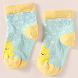 Mustang Knit Ankle Length Socks With Sun Design - Mint-image-119