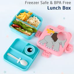 ZOE Elephant Print Bento Lunch Box - Pink-10