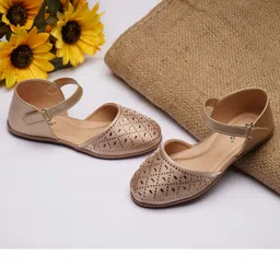 boyz n galz Stones Embellished Mary Jane Ballerinas With Velcro Closure - Gold-picture-22