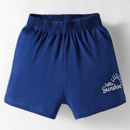 Kookie Kids India Single Jersey Knit Above Knee Length Short With Text Print - Navy Blue-image-32