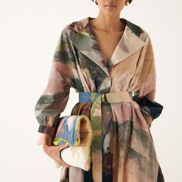 OFRIDA Women Abstract Printed Cotton Shirt Midi Dress-image-14