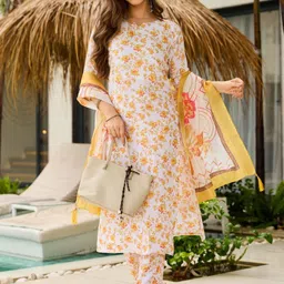 URMIR FASHION Women Floral Printed Regular Kurta with Trousers & With Dupatta-picture-25