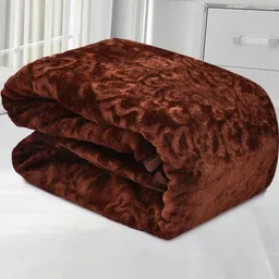 Doristyle Brown 300 GSM SOLID MINK Double Bed Blanket-picture-40