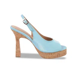 Mochi Textured Block Peep Toes with Buckles image 4