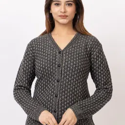 TWENTY ME Women Woollen Cardigan with Embroidered Detail-image-18