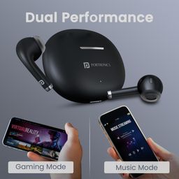 Portronics POR-2214 Harmonics Twins S19 Truly Wireless in Ear Earbuds with 30 Hours Playtime, Unique Earbuds Design, HD Quality Mic, Touch Control, Game Mode, Low Latency, Type C Fast Charging(Black) image 5