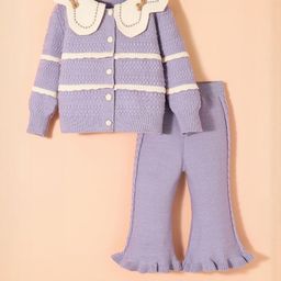 Hopscotch Girls 2 Piece Scalloped Edge Collar Sweater & Pants-picture-49