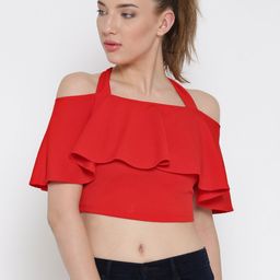 Veni Vidi Vici Women Red Layered Crop Top-picture-53