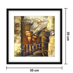 999Store Brown & Gold Abstract Pattern Cotton Canvas Digitally Printed Wall Art image 5