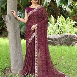 KALINI Women Bandhani Printed Pure Georgette Bandhani Saree-image-75