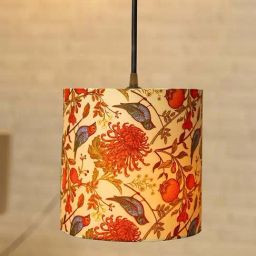 Homesake Red & Beige Febric Birds Hanging Drum Lamp Shade-picture-19