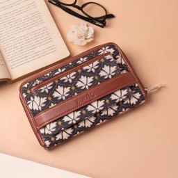 ZOUK Bidri Kaiser Multicolor Printed Zip Around Wallet for Women-5