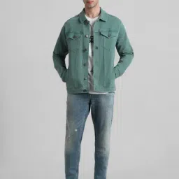 Jack & Jones Green Regular Fit Denim Jacket-image-82