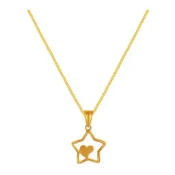 P.C. Chandra Jewellers 22k Yellow Gold Star Heart Pendant-image-91