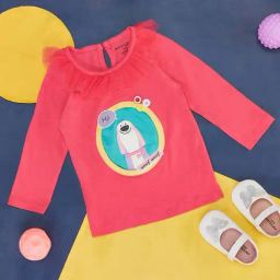 Pantaloons Baby Pink & Blue Cotton Printed Full Sleeves T-Shirt-picture-7