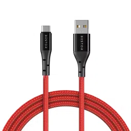 Bestor 1 m ‎65 W Nylon Outer Material VOC Fast Charging Round USB Type C Cable Red and White, BE-02-14