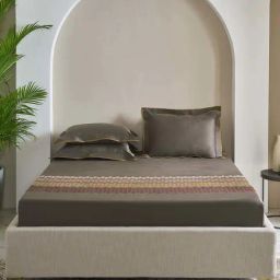 Ddecor Live Beautiful Excellence XII Hot Fudge Cotton 210 TC King Bed Sheet with 2 Pillow Covers-image-91