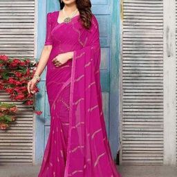 HERE&NOW Women Georgette Floral Saree-picture-17