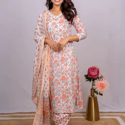 A TO Z CART Women Floral Printed Kurta with Salwar & Dupatta-image-83